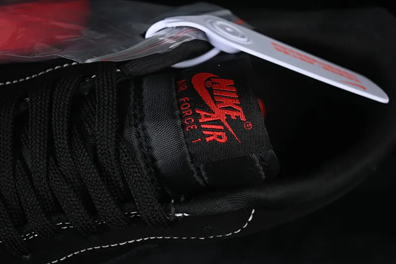 All categories Nk Air Force 1 Air Force series Nk Air Force 1 Low Air Force low-top Nike Air Force 1'07 Low Rei Kawakubo co-branded matte black and red love Air Force 1 low-top casual sneakers LD1999-007